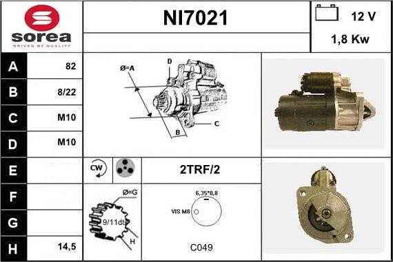 Sera NI7021 - Стартер autosila-amz.com