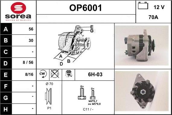 Sera OP6001 - Генератор autosila-amz.com