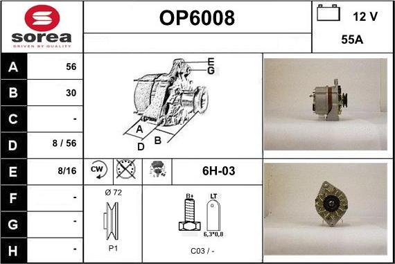 Sera OP6008 - Генератор autosila-amz.com