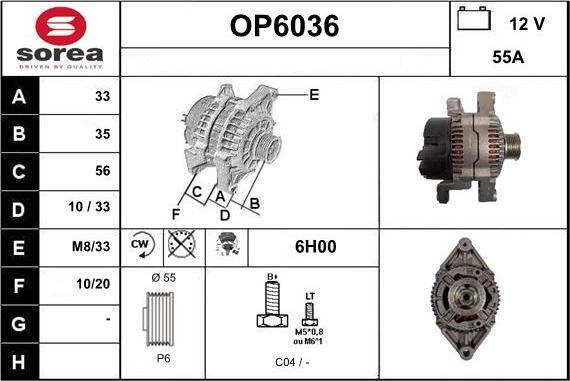 Sera OP6036 - Генератор autosila-amz.com