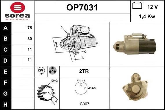 Sera OP7031 - Стартер autosila-amz.com