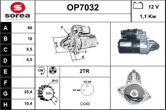 Sera OP7032 - Стартер autosila-amz.com