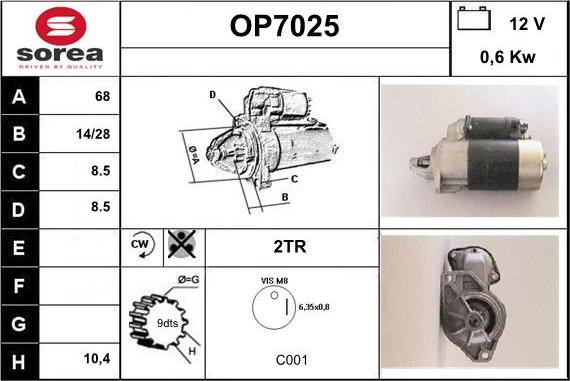 Sera OP7025 - Стартер autosila-amz.com