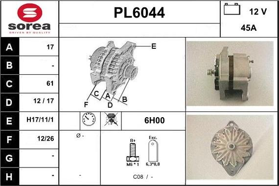 Sera PL6044 - Генератор autosila-amz.com