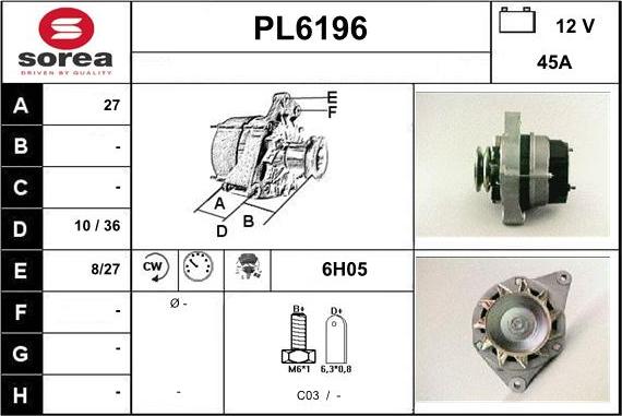 Sera PL6196 - Генератор autosila-amz.com