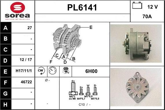 Sera PL6141 - Генератор autosila-amz.com