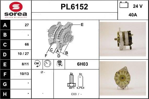 Sera PL6152 - Генератор autosila-amz.com