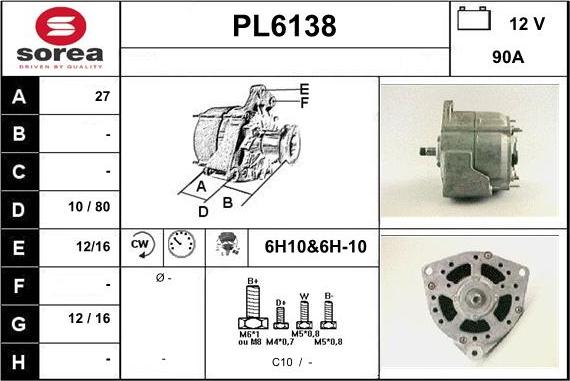 Sera PL6138 - Генератор autosila-amz.com