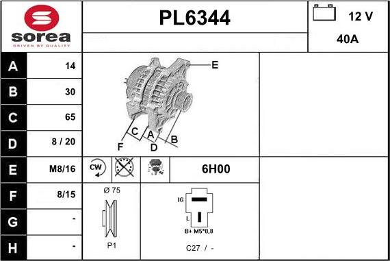 Sera PL6344 - Генератор autosila-amz.com