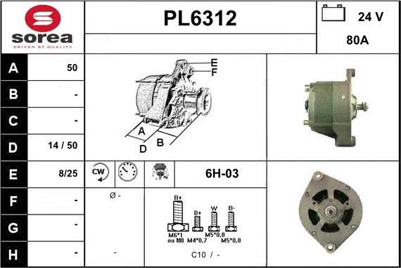 Sera PL6312 - Генератор autosila-amz.com