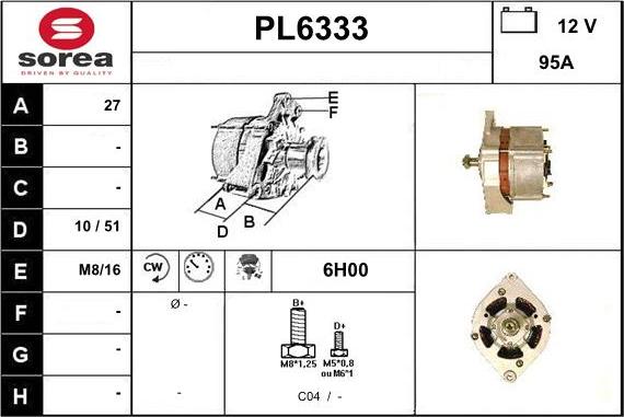 Sera PL6333 - Генератор autosila-amz.com