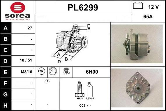 Sera PL6299 - Генератор autosila-amz.com