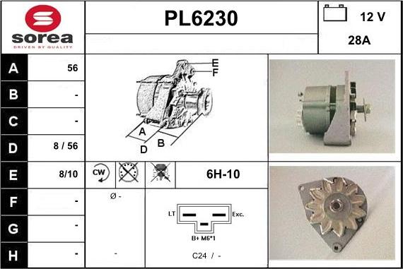 Sera PL6230 - Генератор autosila-amz.com