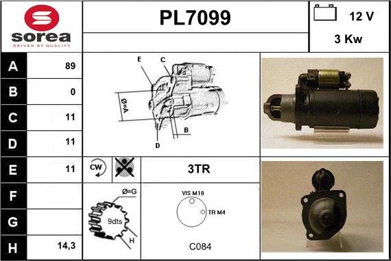 Sera PL7099 - Стартер autosila-amz.com