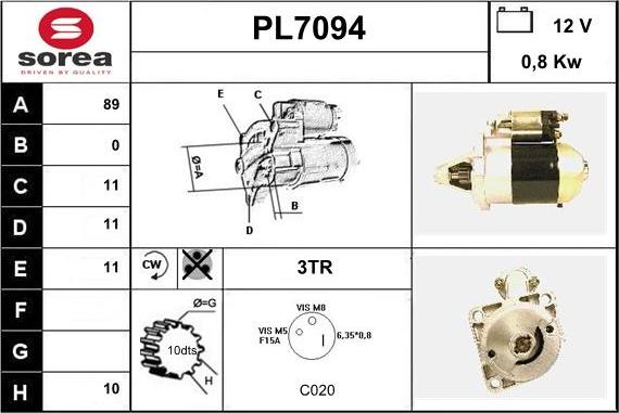 Sera PL7094 - Стартер autosila-amz.com