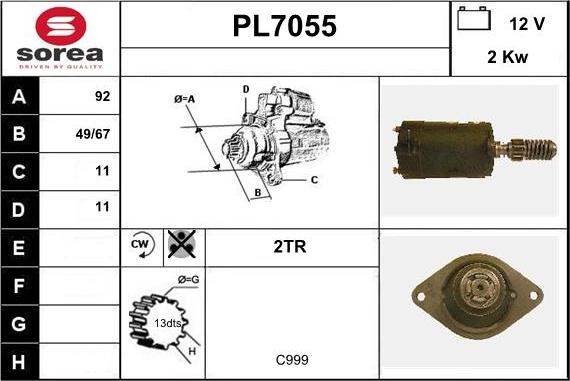 Sera PL7055 - Стартер autosila-amz.com