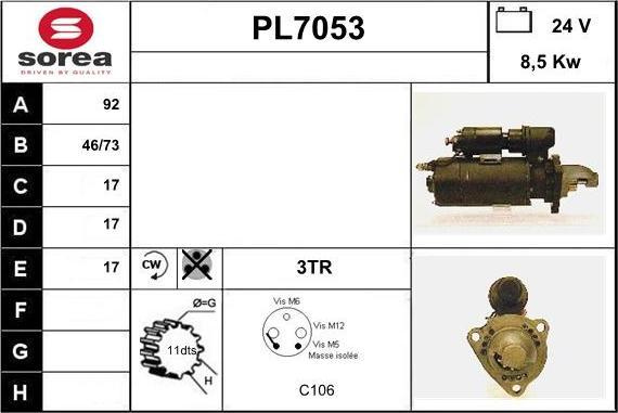 Sera PL7053 - Стартер autosila-amz.com