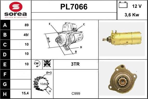 Sera PL7066 - Стартер autosila-amz.com