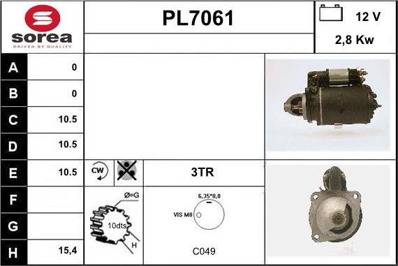 Sera PL7061 - Стартер autosila-amz.com