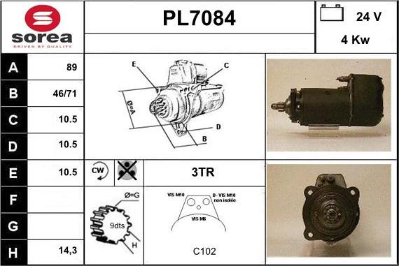 Sera PL7084 - Стартер autosila-amz.com