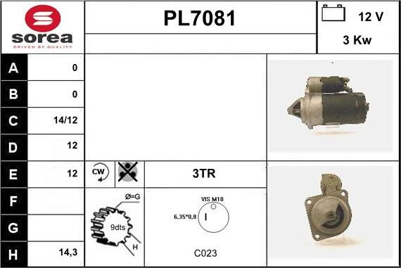 Sera PL7081 - Стартер autosila-amz.com