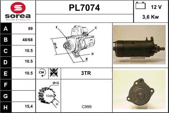 Sera PL7074 - Стартер autosila-amz.com