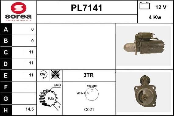 Sera PL7141 - Стартер autosila-amz.com