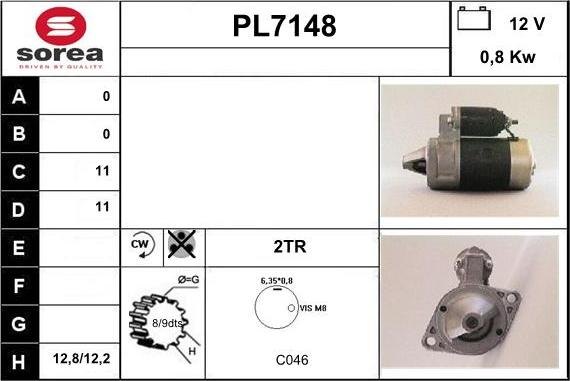 Sera PL7148 - Стартер autosila-amz.com