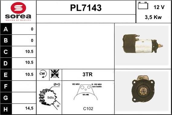 Sera PL7143 - Стартер autosila-amz.com