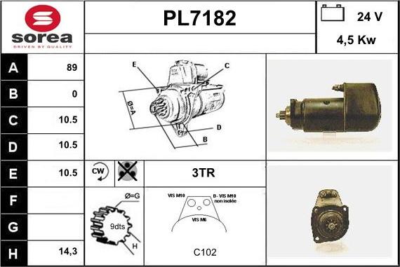 Sera PL7182 - Стартер autosila-amz.com