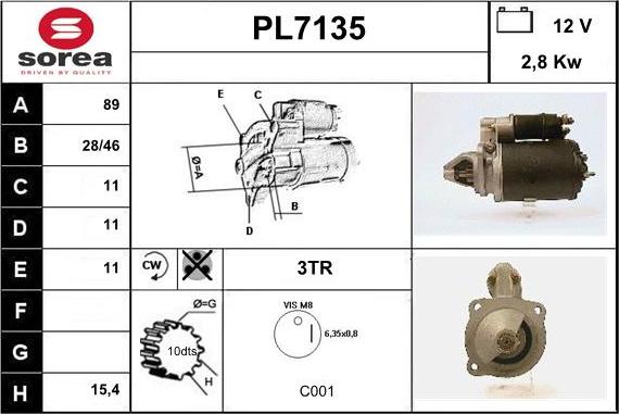 Sera PL7135 - Стартер autosila-amz.com