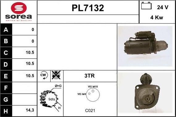 Sera PL7132 - Стартер autosila-amz.com