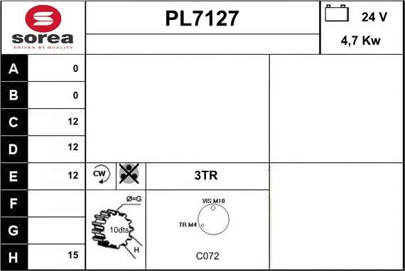 Sera PL7127 - Стартер autosila-amz.com