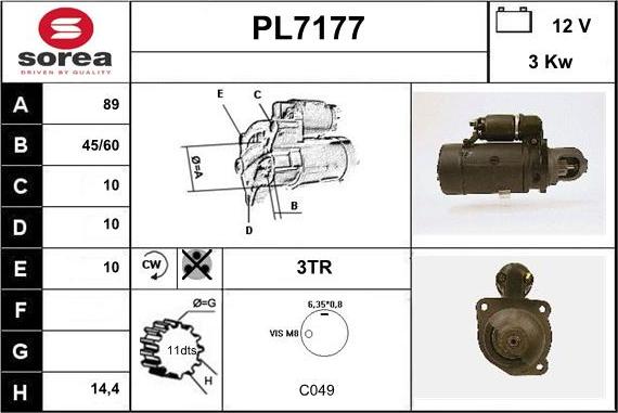 Sera PL7177 - Стартер autosila-amz.com