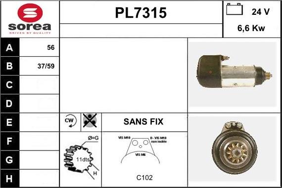 Sera PL7315 - Стартер autosila-amz.com