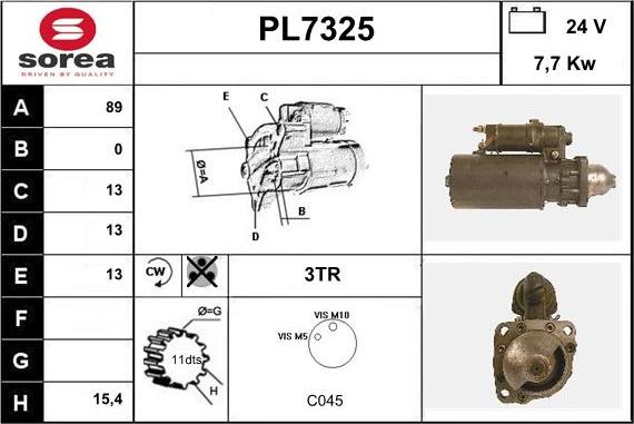 Sera PL7325 - Стартер autosila-amz.com