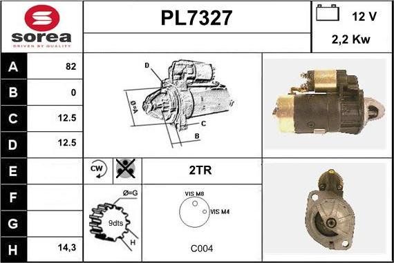 Sera PL7327 - Стартер autosila-amz.com