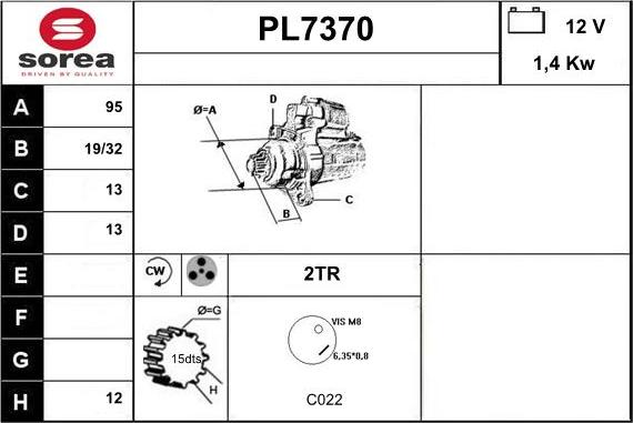 Sera PL7370 - Стартер autosila-amz.com