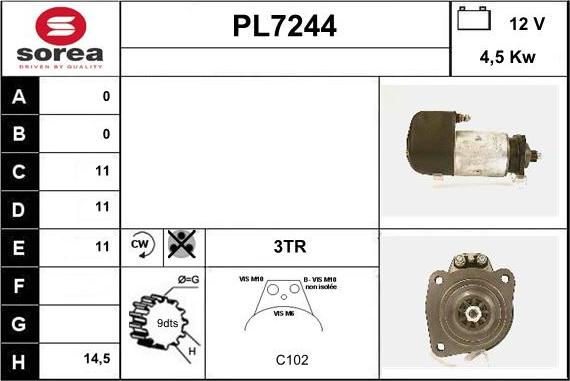 Sera PL7244 - Стартер autosila-amz.com