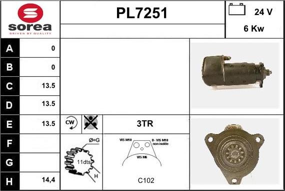 Sera PL7251 - Стартер autosila-amz.com