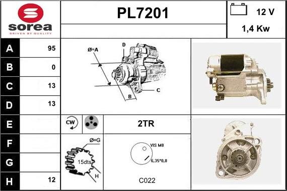 Sera PL7201 - Стартер autosila-amz.com