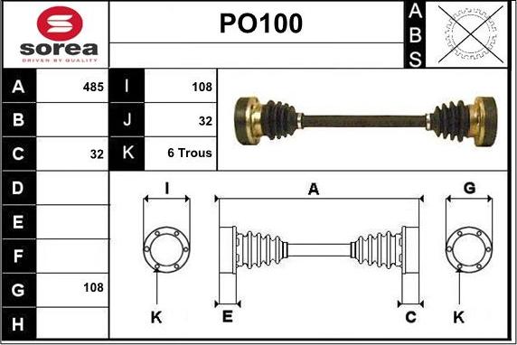 Sera PO100 - Приводной вал autosila-amz.com