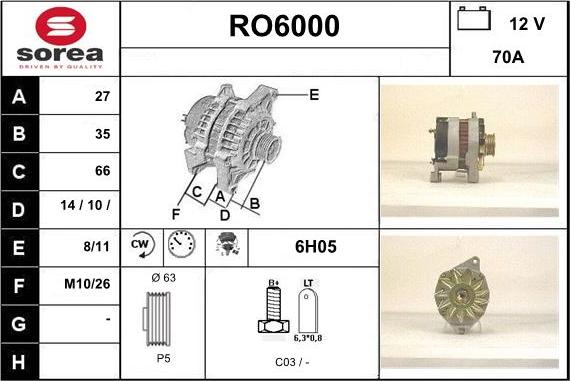 Sera RO6000 - Генератор autosila-amz.com