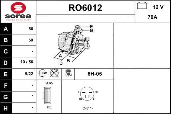 Sera RO6012 - Генератор autosila-amz.com