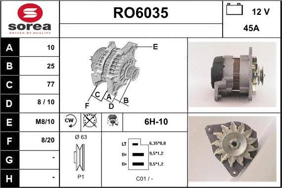 Sera RO6035 - Генератор autosila-amz.com