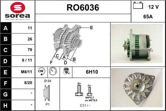 Sera RO6036 - Генератор autosila-amz.com