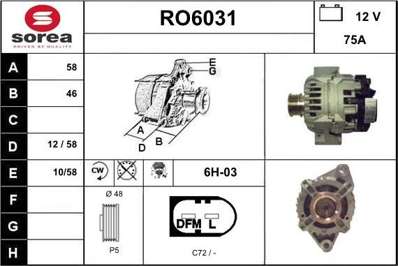 Sera RO6031 - Генератор autosila-amz.com