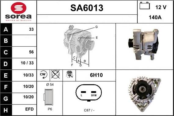 Sera SA6013 - Генератор autosila-amz.com