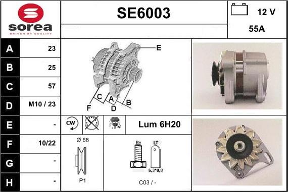 Sera SE6003 - Генератор autosila-amz.com