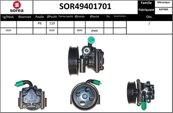 Sera SOR49401701 - Гидравлический насос, рулевое управление, ГУР autosila-amz.com